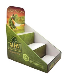 Cardboard material pop counter displays