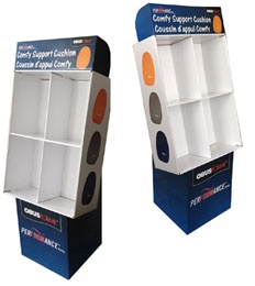 Recycled carton merchandise display racks