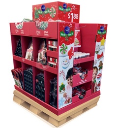 Supermarket Pallet Christmas Gifts Pop Stand