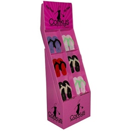 Carton material shoe displays