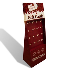 Gift cards display carton board
