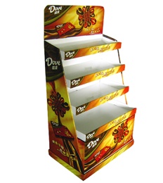 Chocolates corrugated displays shelves