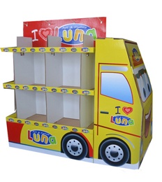 Carton car shape design display supplies